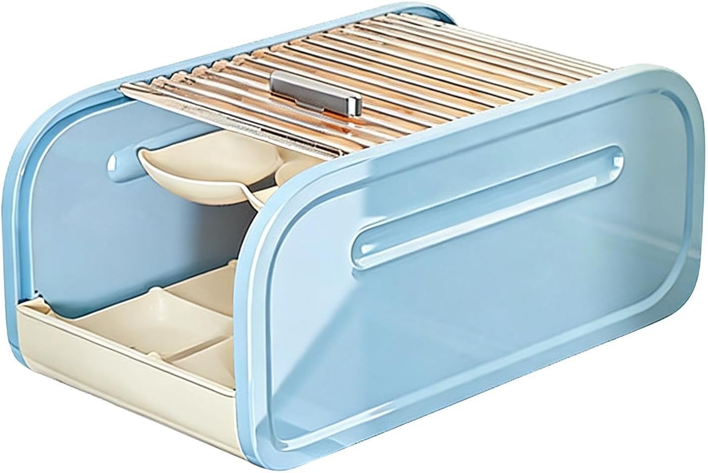 Egg Storage Box – PP 32x17x14cm Two Tier 20 Egg Capacity | utomatic Rolling Pull Out Refrigerator Organizer with Lid | Large Capacity Egg Holder | for Kitchen Fridge Food Storage