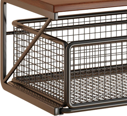 Microwave Stand, Counter Shelf, Two Tier Rack, Drawer Organizer for Kitchen | Appliance Storage With Elevated , Pullout Compartment, Counter Support for Coffee Machines, Jars, Fruits, Skincare