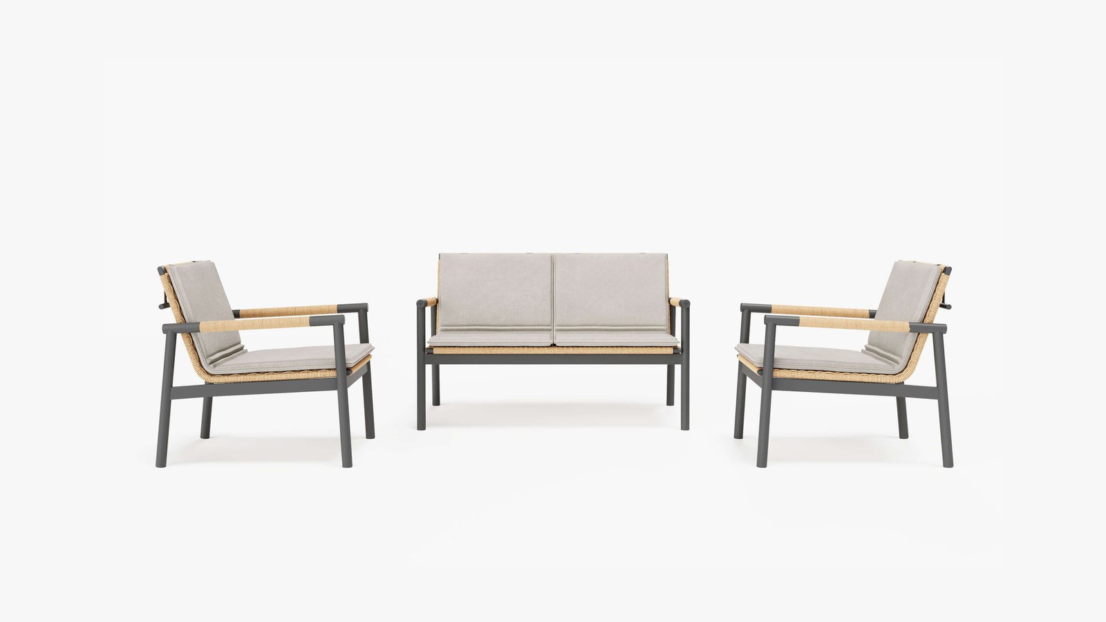 Cushions for Flex Loveseat and Conversation Set #color_sandstone gray