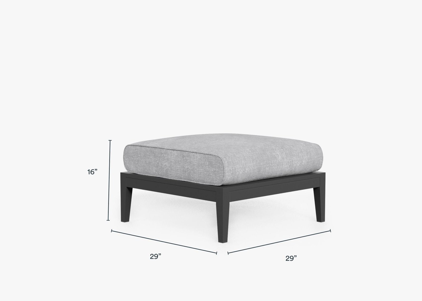 Charcoal Aluminum Outdoor Ottoman (Experience Outer) - Image 6