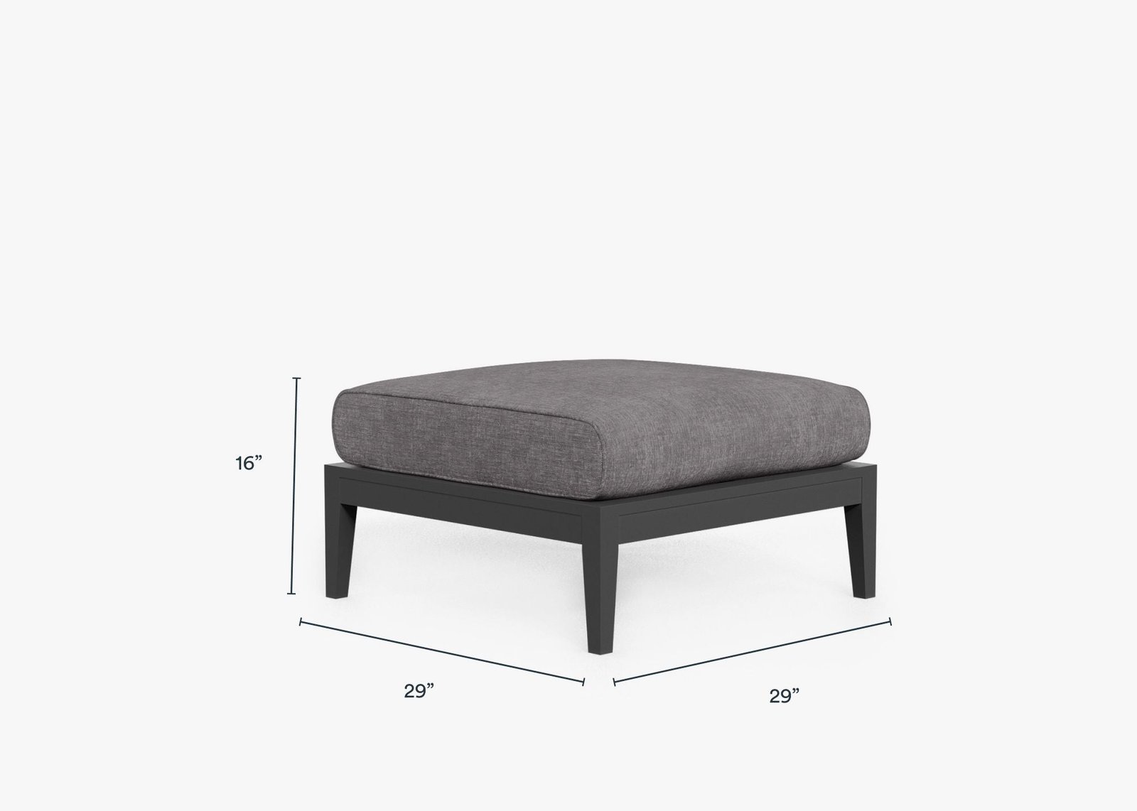 Charcoal Aluminum Outdoor Ottoman (Experience Outer) - Image 12