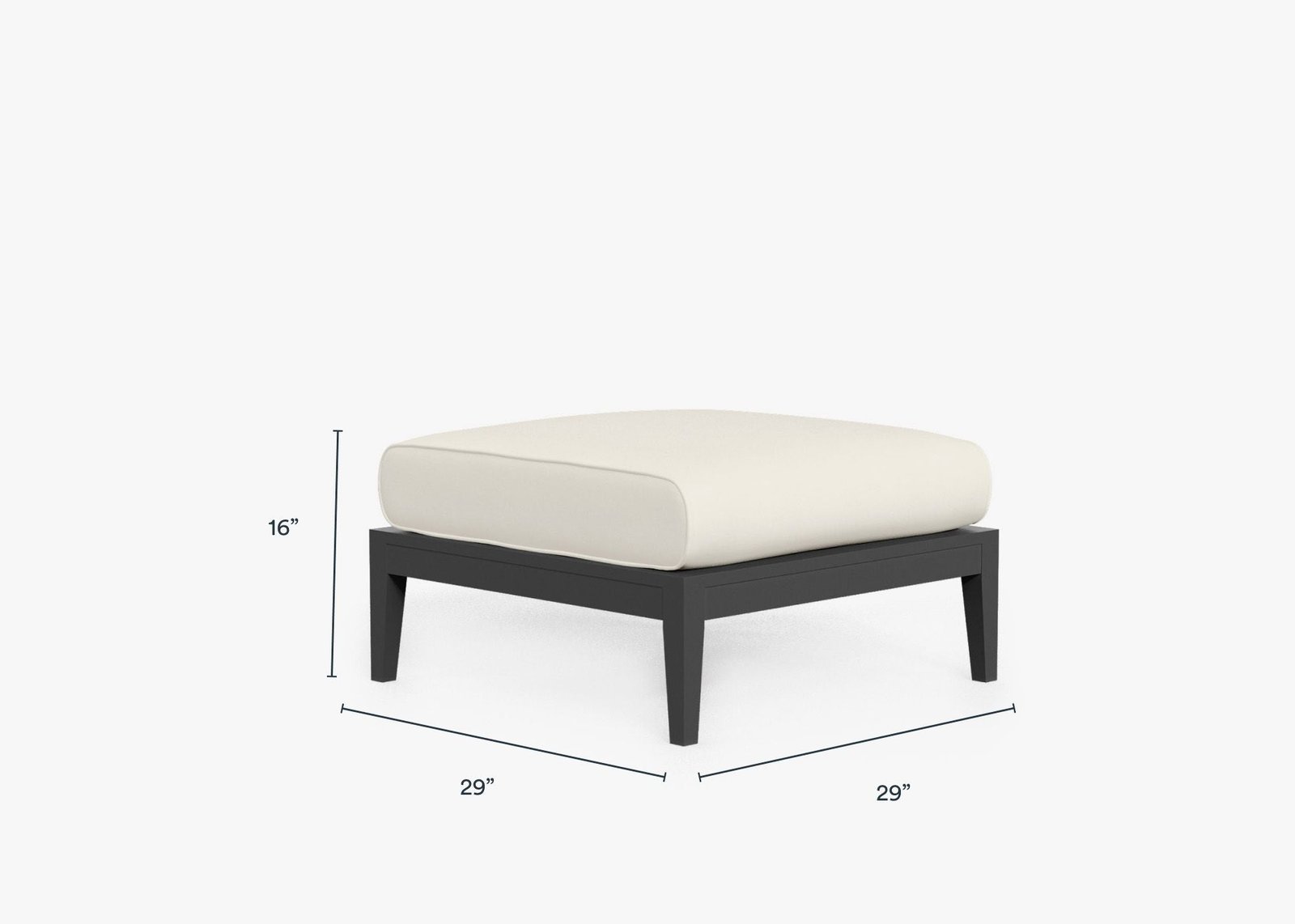 Charcoal Aluminum Outdoor Ottoman (Experience Outer) - Image 8