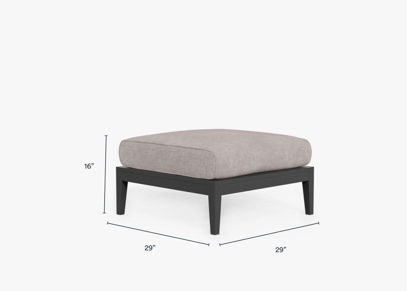 Charcoal Aluminum Outdoor Ottoman (Experience Outer) - Image 14
