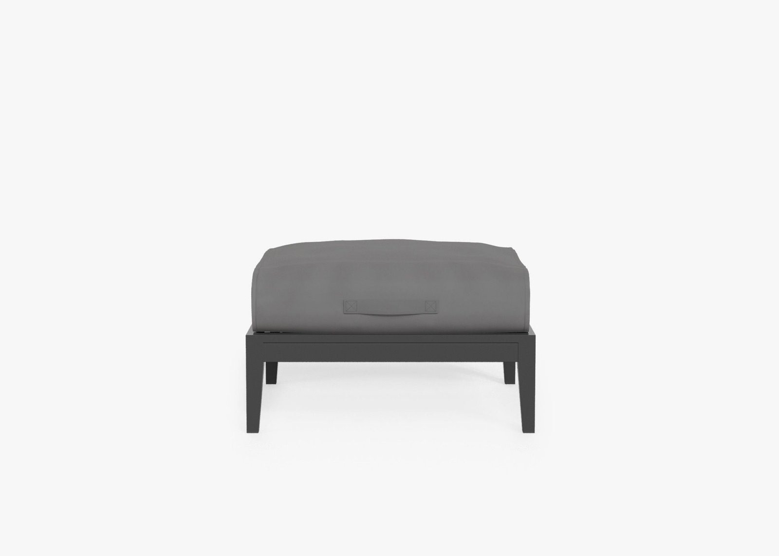 Charcoal Aluminum Outdoor Ottoman (Experience Outer) - Image 11