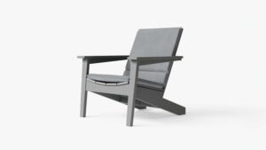 The adirondack shown with optional cushion in Pacific Fog Gray. #color_pacific fog gray