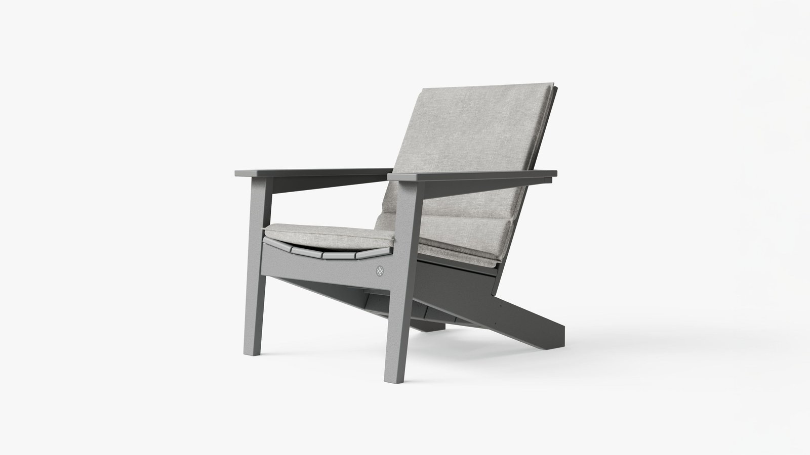 The adirondack shown with optional cushion in Sandstone Gray. #color_sandstone gray