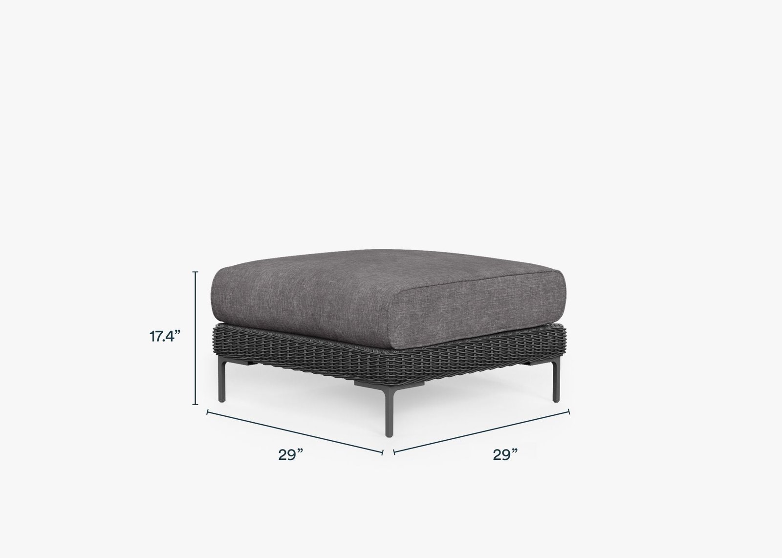 Black Wicker Multifunctional Outdoor Ottoman - Image 6