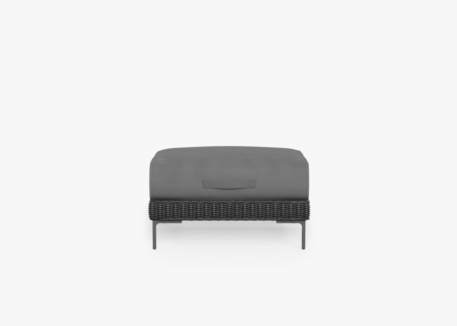 Black Wicker Multifunctional Outdoor Ottoman - Image 9