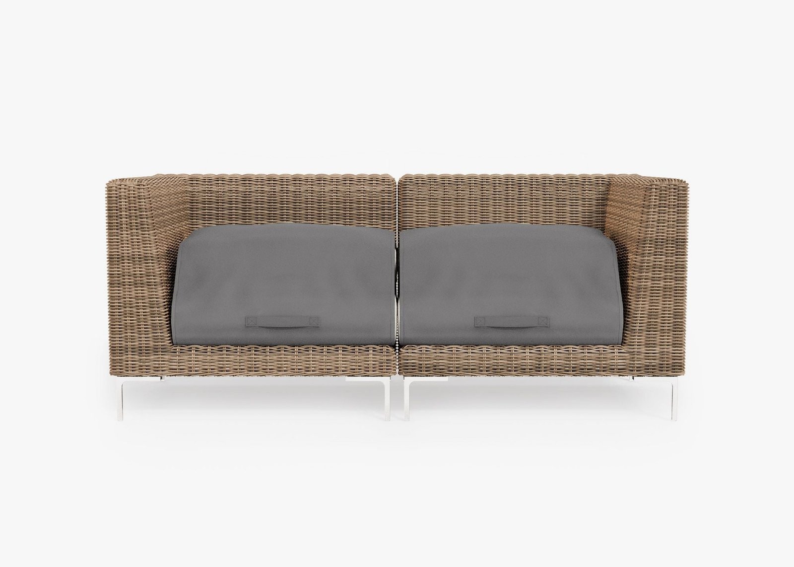 Brown Wicker Outdoor Loveseat (Experience Outer) - Image 9