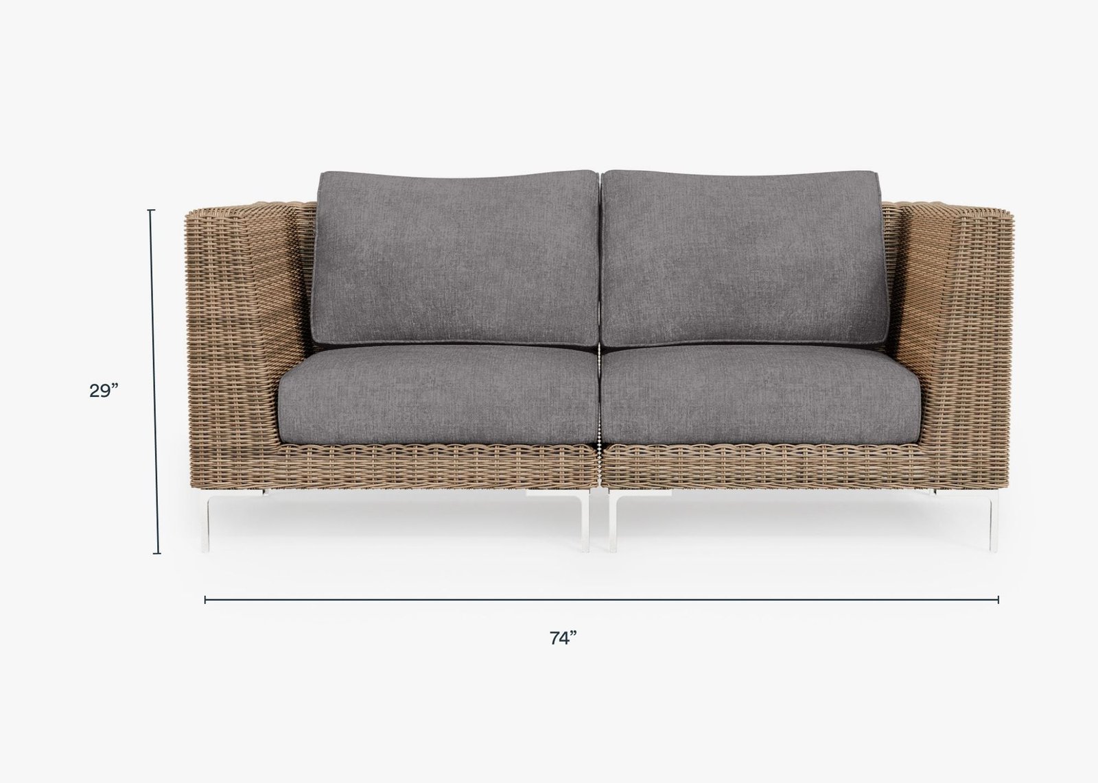 Brown Wicker Outdoor Loveseat (Experience Outer) - Image 12