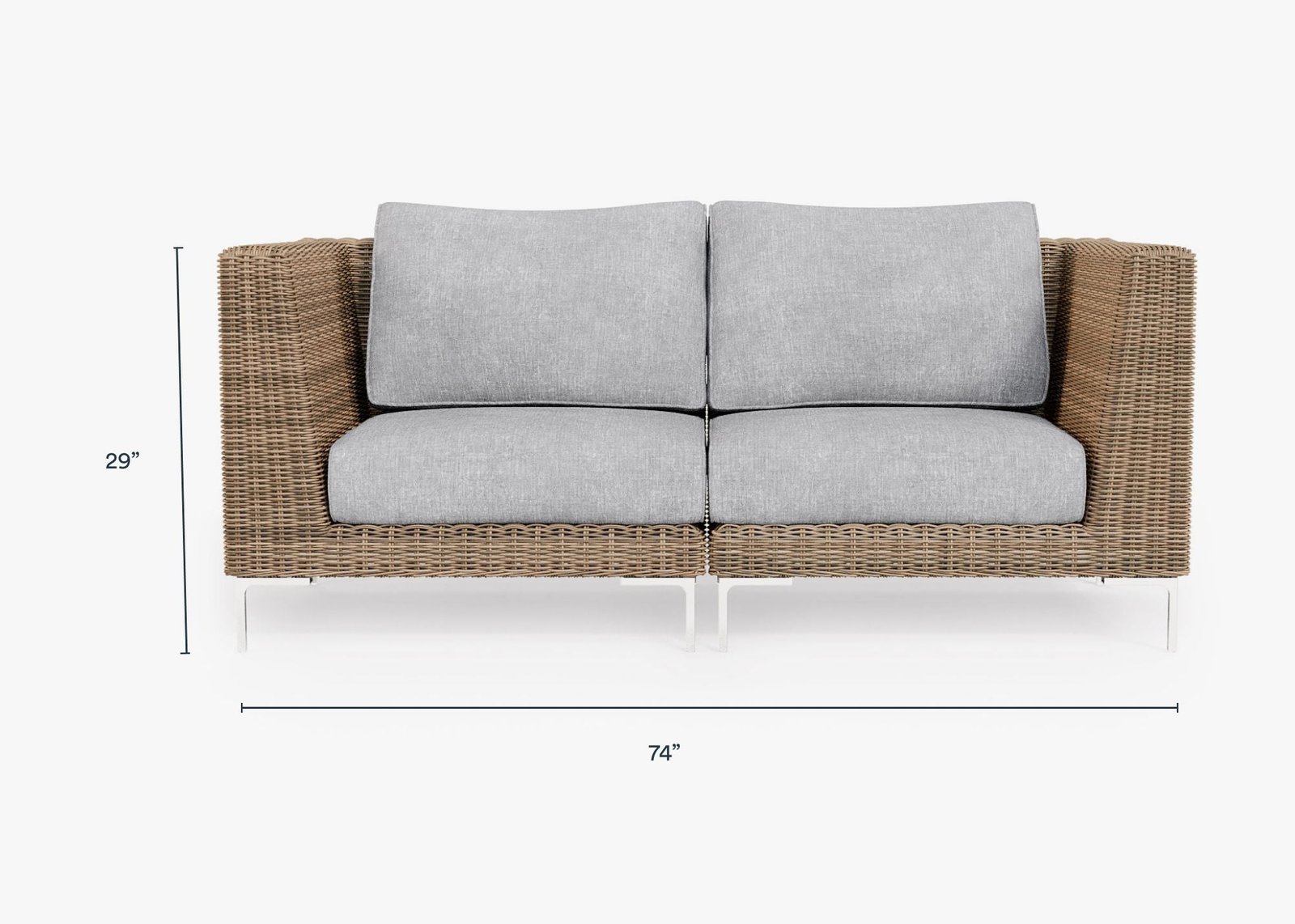 Brown Wicker Outdoor Loveseat (Experience Outer) - Image 6