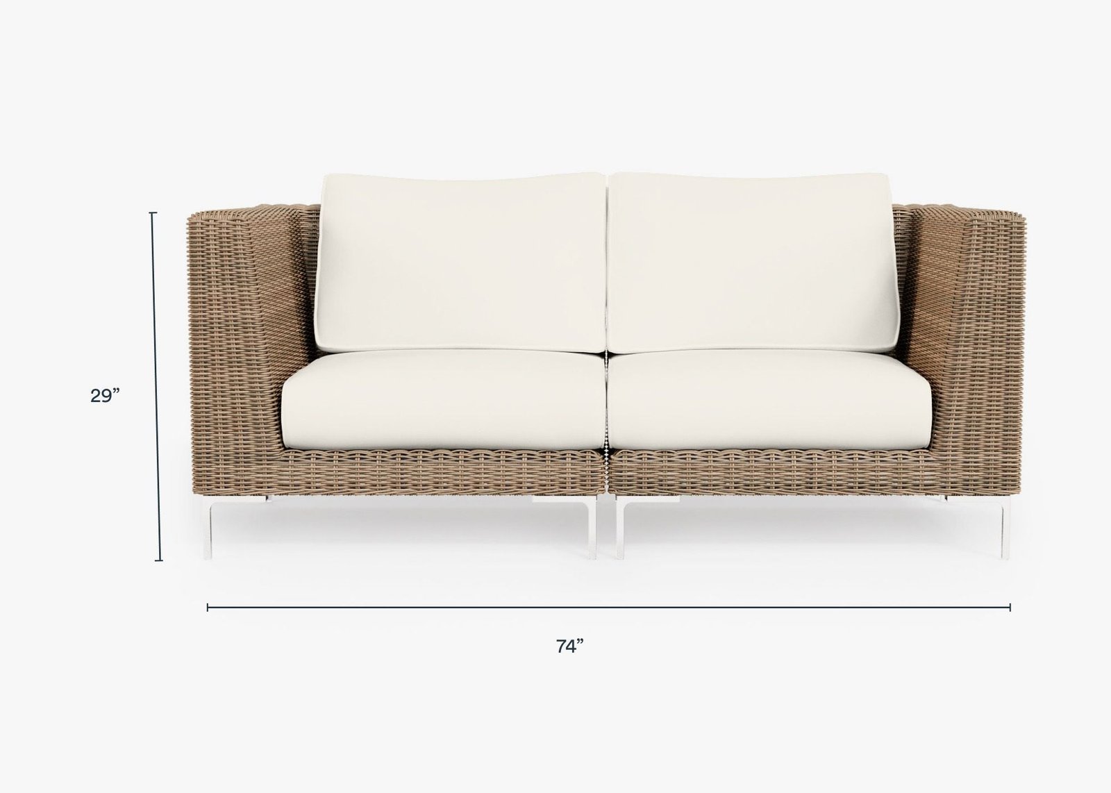 Brown Wicker Outdoor Loveseat (Experience Outer) - Image 8