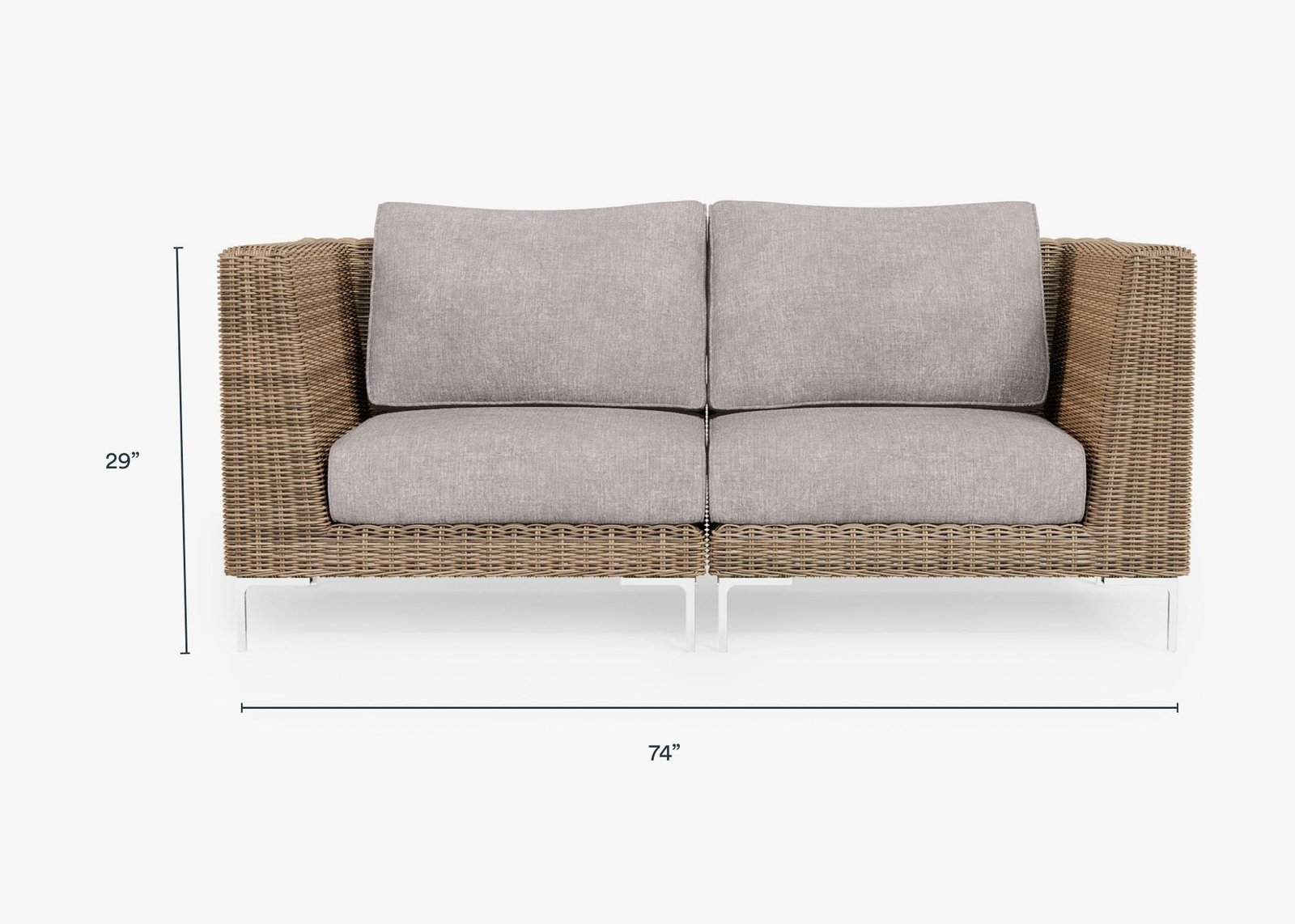 Brown Wicker Outdoor Loveseat (Experience Outer) - Image 14