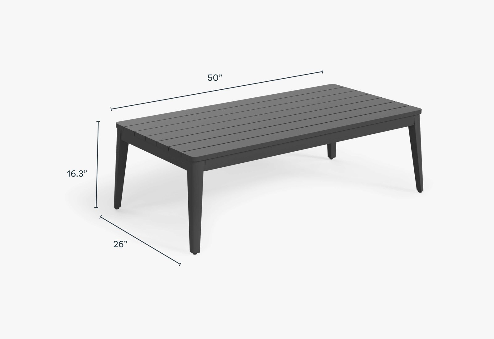 Aluminum Outdoor Coffee Table - Rectangular - Image 6