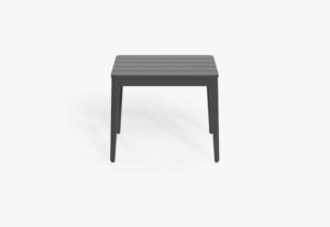 Charcoal Aluminum Side Coffee Table, front view. #table color_charcoal