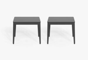 Aluminum Outdoor Side Table - Rectangular, Set of 2 #table color_charcoal