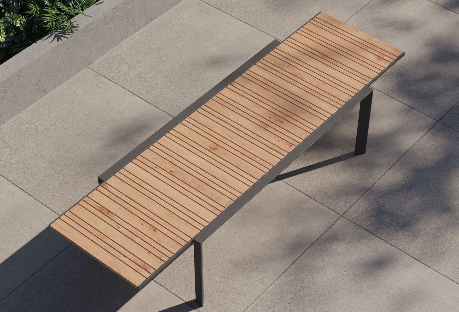 Teak + Aluminum Outdoor Expandable Dining Table - Image 3