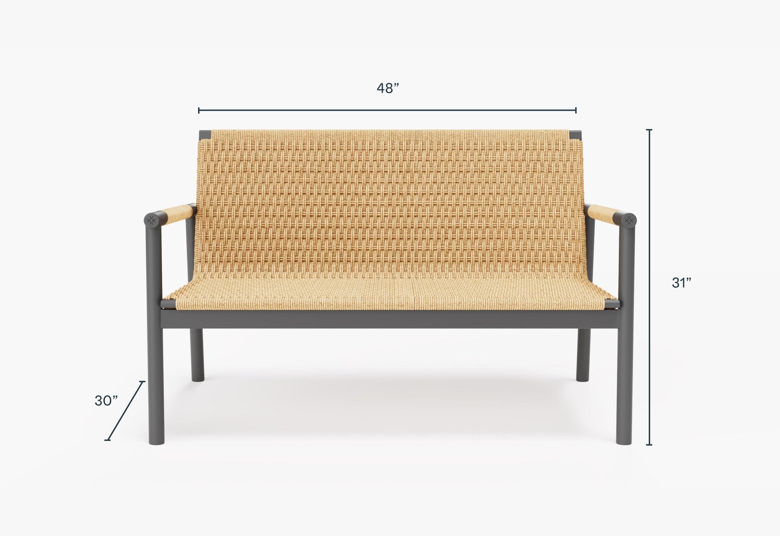 Wicker + Aluminum Flex Loveseat - Image 2