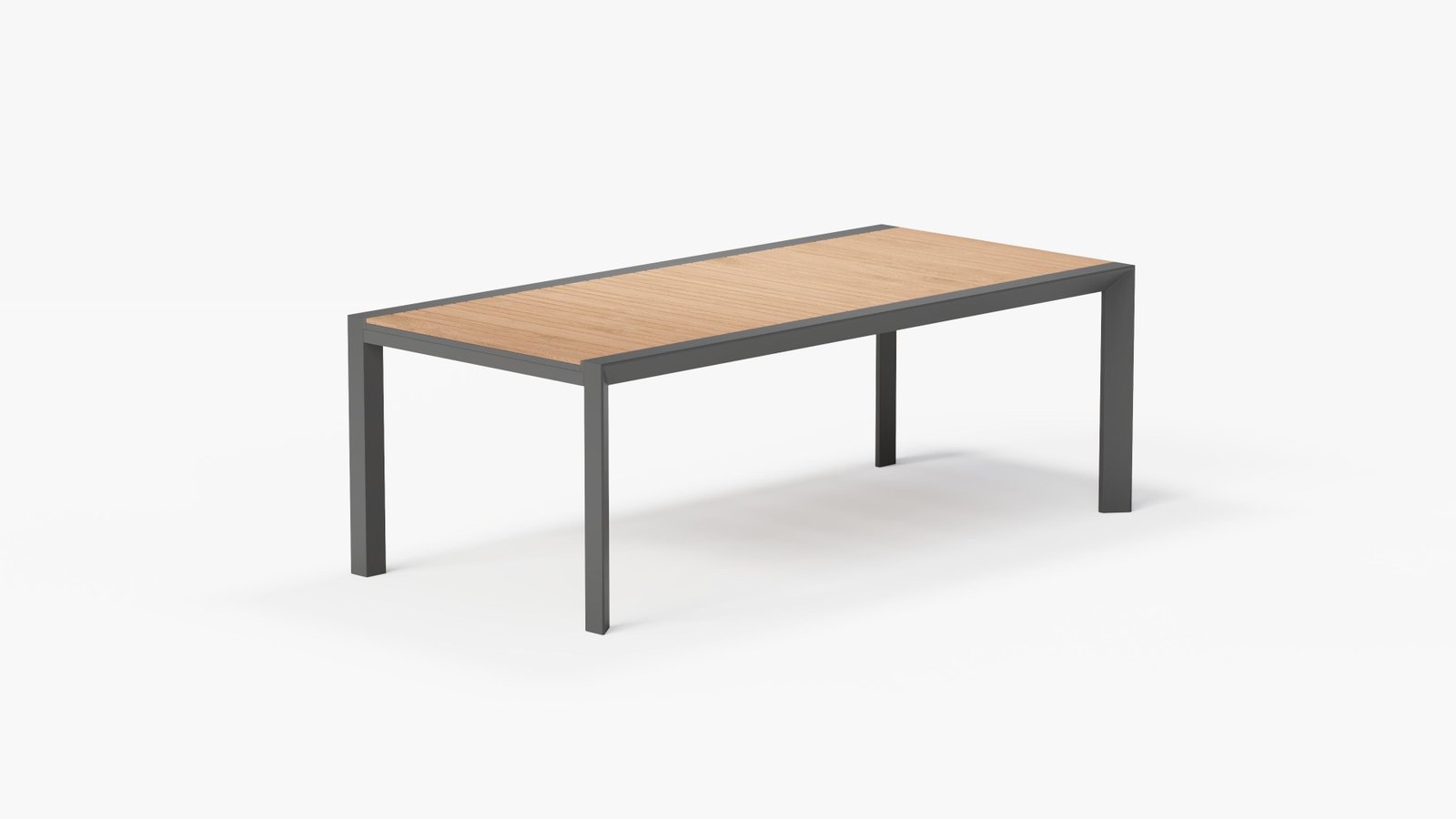 Teak + Aluminum Outdoor Expandable Dining Table