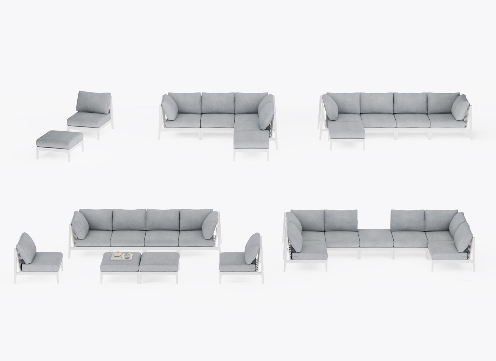 White Aluminum Multifunctional Outdoor Ottoman - Image 13