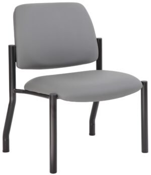 Boss Armless Guest Chair 400 lb Weight Capacity, Antimicrobial Grey Vinyl [B9595AM-GY-400]