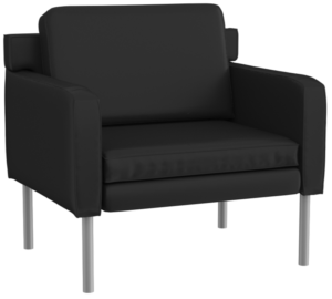 Boss Black Antimicrobial Vinyl Lounge Chair [BR8001AM-BK]