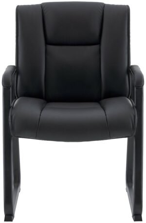 Harwick Premium Top Grain, Genuine Leather Waiting Room Chair with Sled Base [960L]