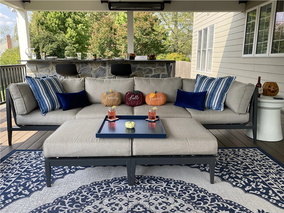 Charcoal Aluminum Outdoor Ottoman (Experience Outer) - Image 24