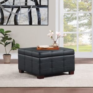 Office Star Ave Six Detour Strap Ottoman Faux Leather [DTR3030S] Office Star Espresso Ottoman DTR3030S-K26