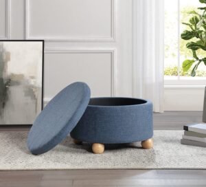 Office Star Baynes Storage Ottoman [BNS] Office Star Navy Ottoman BNS-N24