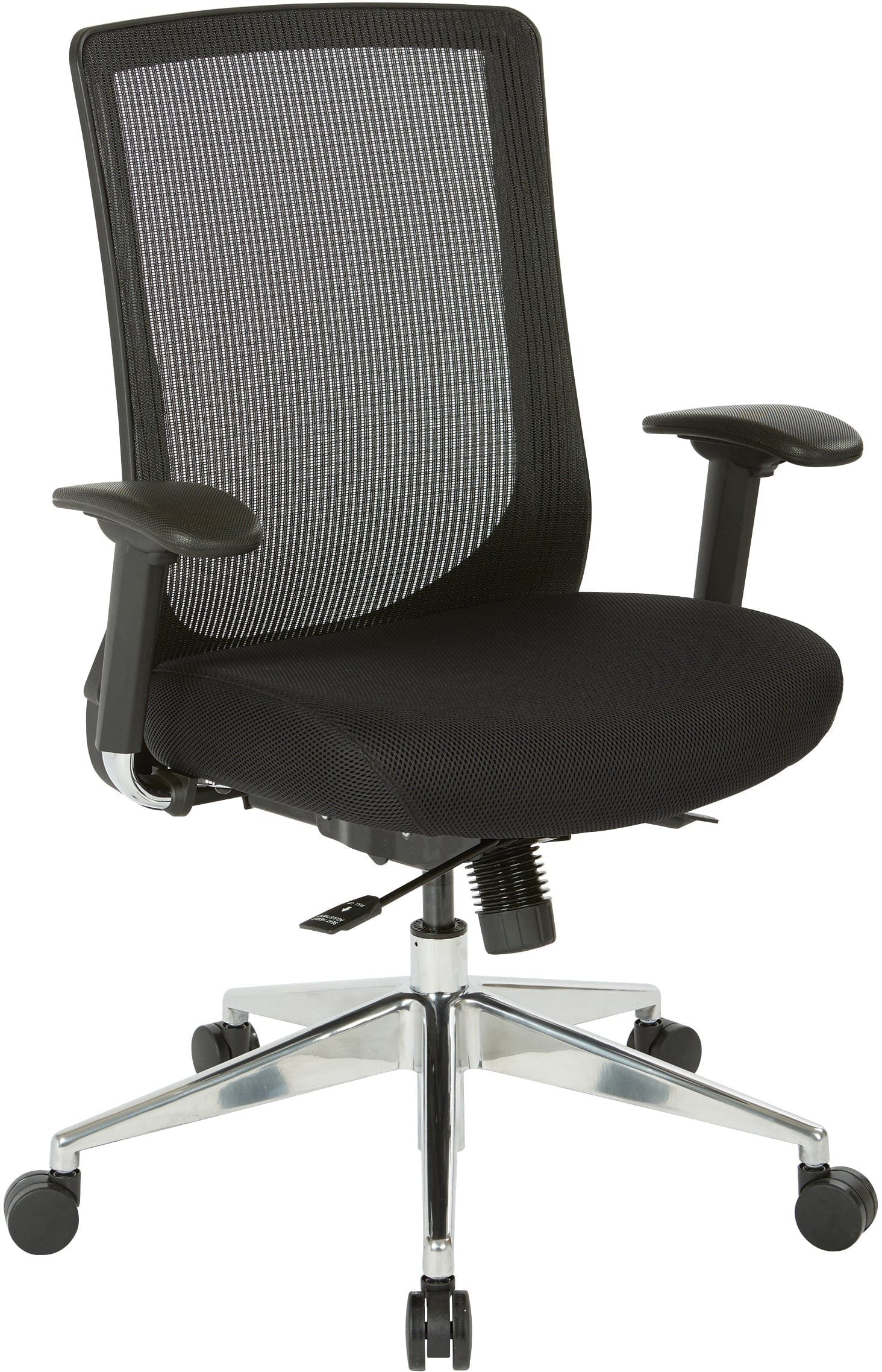 Office Star Office Star High Back Black Vertical Mesh Chair Office Star Black Fabric Seat (Angled Chrome Base) 521-3T1P96A8