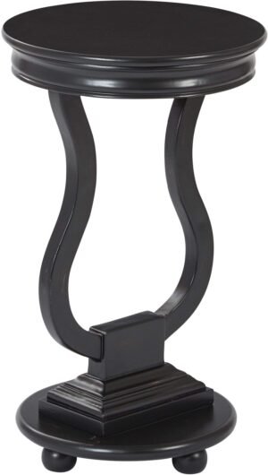 Office Star OSP Designs Chase Round Accent Table [OP-CHAS1] Office Star Brushed Black Accent Table OP-CHAS1-AC11