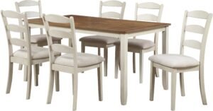 Office Star West Lake Dining Table Set 7-Pc [WSK3266K] Office Star Natural & Grey Wood WSK3266K-CMDT