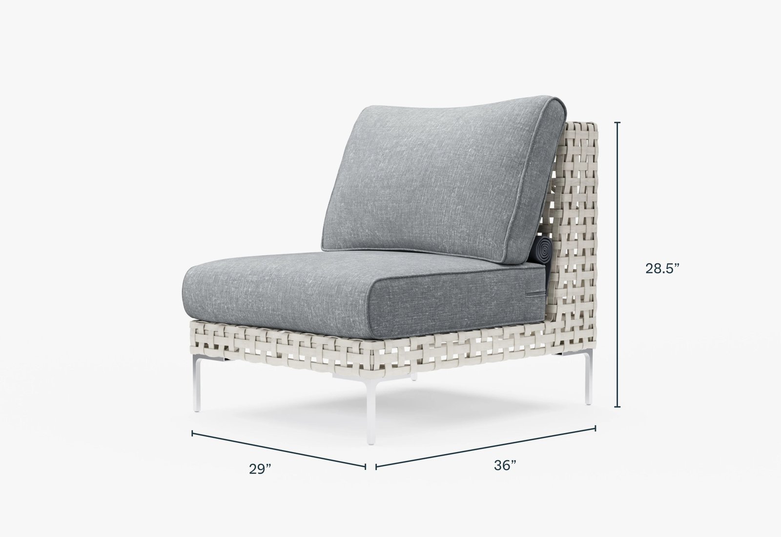 Open Weave Wicker Outdoor Armless Chair Conversation Set - Image 16