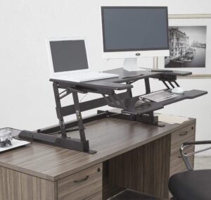 OSP Multiposition Sit Stand Desk Riser with Dual Lift [DR3622] Office Star Black DR3622-BK Desk Riser DR3622-BK
