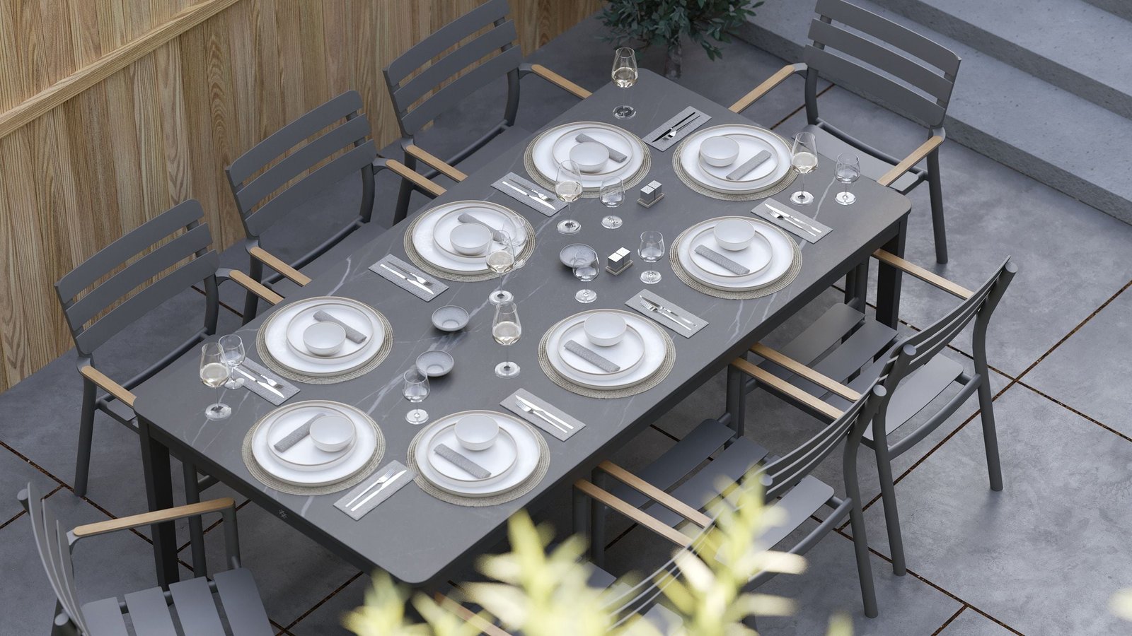 OuterStone Outdoor Dining Table + 8 595 Dining Armchairs - Image 4