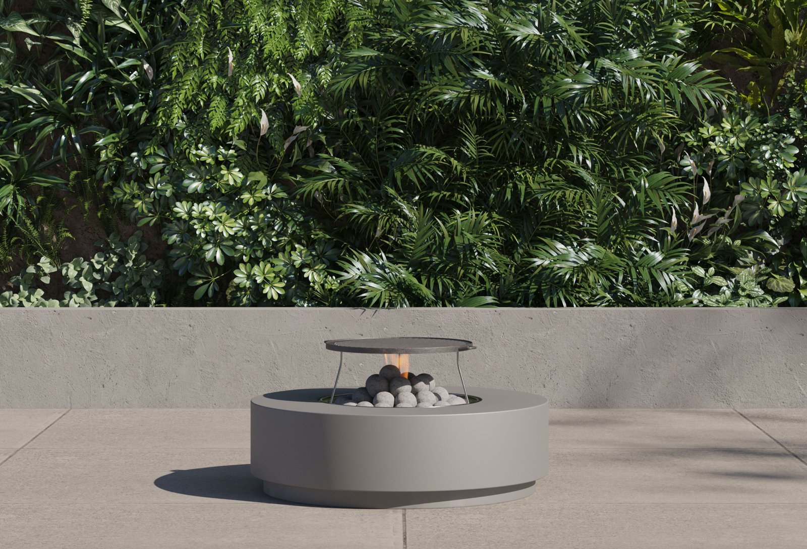 Concrete Fire Pit Table Cooking Set - Round - Image 3