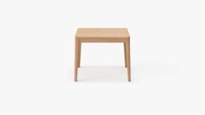 A teak side table with a smooth rectangular top and sturdy legs, showcasing natural wood grain and a warm finish.-teak side table-outer #shape_rectangular