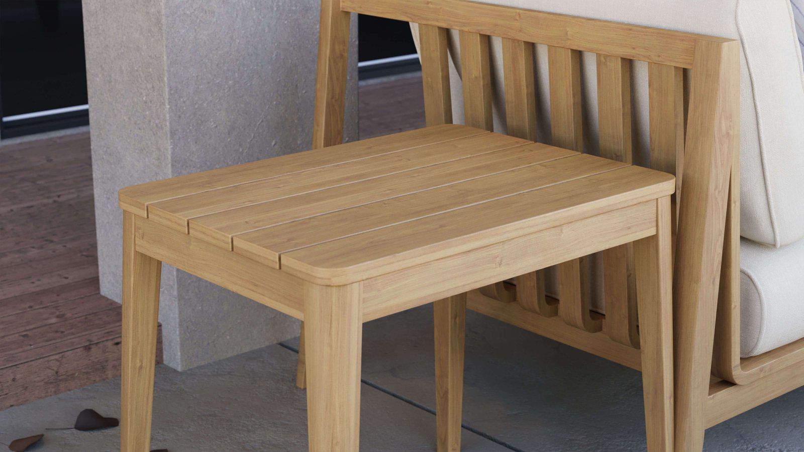 Teak Outdoor Side Table - Image 3