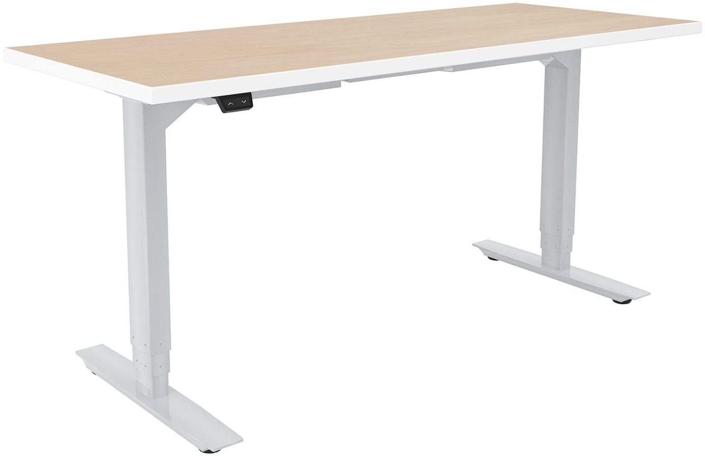 Safco ML-Series Height-Adjustable Table, 24x60 Laminate Top, 3-Stage/2-Leg Base Safco Silver ML322460SLFUMPWI