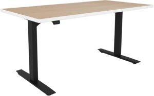 Safco ML-Series Height-Adjustable Table, 30x60 Laminate Top, 2-Stage/2-Leg Base Safco Black ML223060BLFUMPWI