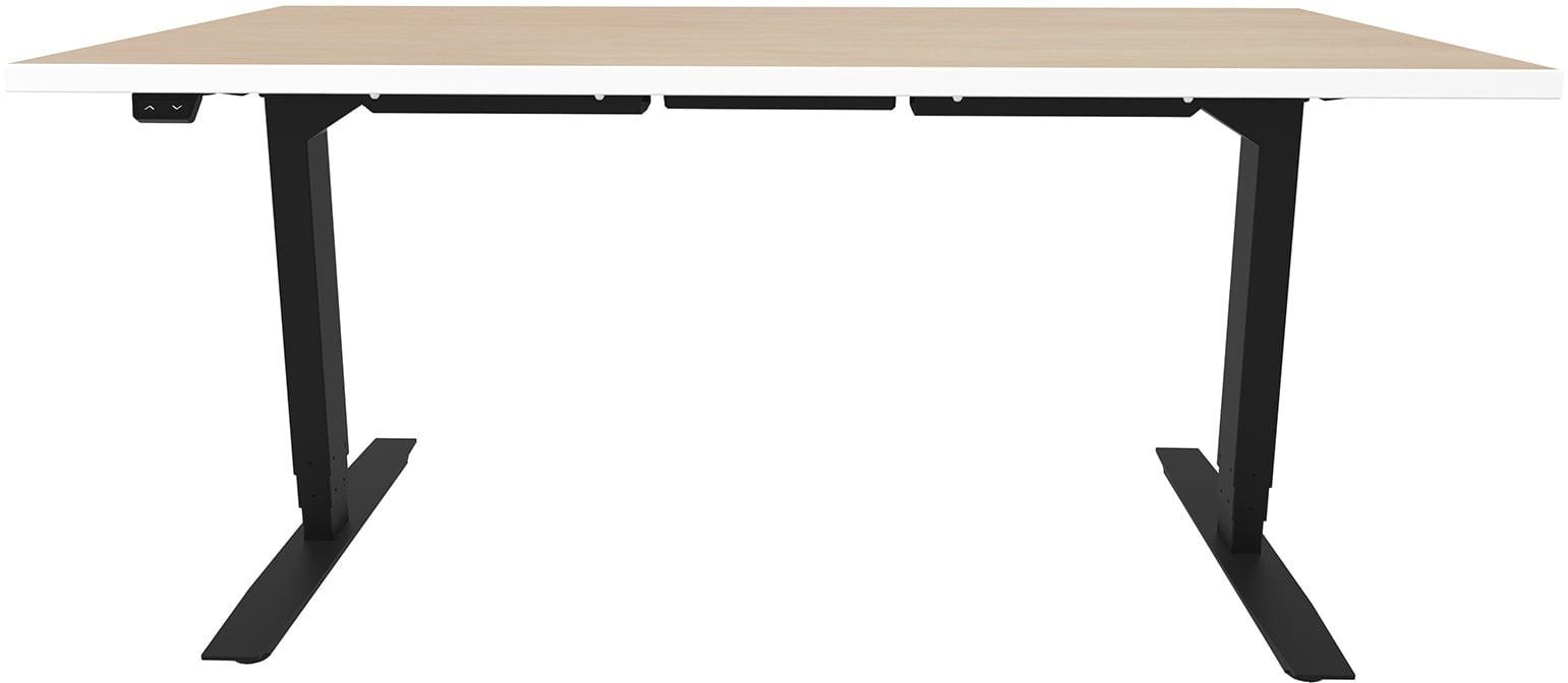 Safco ML-Series Height-Adjustable Table, 30x60 Laminate Top, 3-Stage/2-Leg Base Safco Black ML323060BLFUMPWI