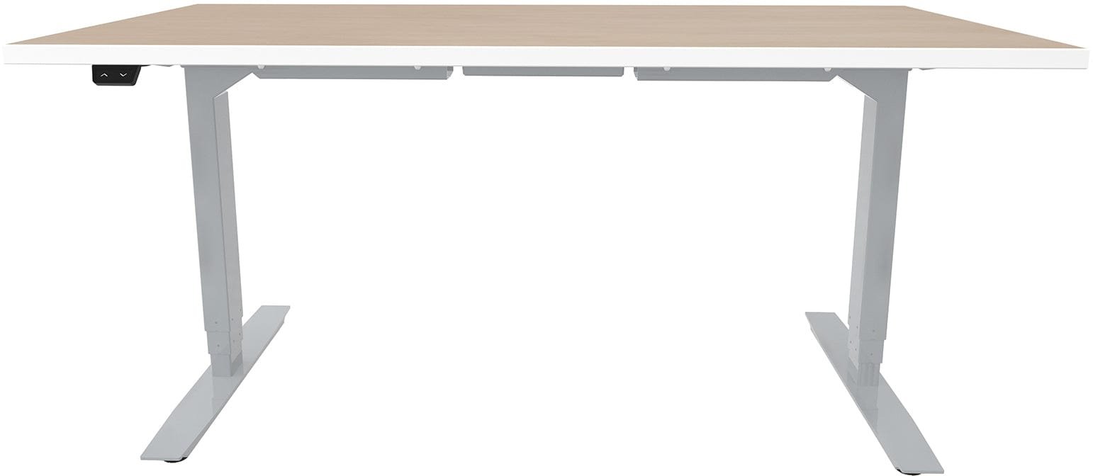 Safco ML-Series Height-Adjustable Table, 30x60 Laminate Top, 3-Stage/2-Leg Base Safco Silver ML323060SLFUMPWI