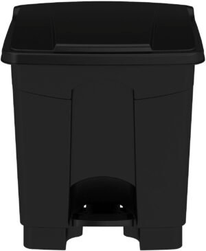 Safco Plastic Step-On Receptacle, 8 Gallon Safco Black 9924BL