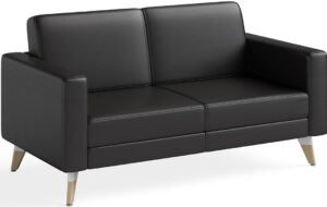 Safco Resi Lounge Settee Safco Black 1731RESFEET4PKBL