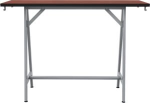 Safco Spark Teaming Table, 60x20" Rectangular Worksurface, 42"H Silver Base Safco Biltmore Cherry SPK6020SLBMCH