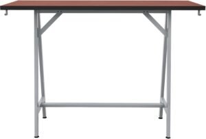 Safco Spark Teaming Table, 60x24" Rectangular Worksurface, 42"H Silver Base Safco Biltmore Cherry SPK6024SLBMCH