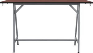 Safco Spark Teaming Table, 72x20" Rectangular Worksurface, 42"H Silver Base Safco Biltmore Cherry SPK7220SLBMCH