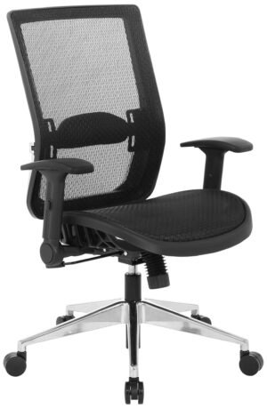 Space Seating® Black Mesh Executive Chair with Flip Arms [867A-11P91F2]
