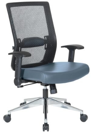 Space Seating® Black Mesh Managers Chair with Flip Arms [867A-1P91F2] Office Star Blue R105 Mesh Chair 867A-1P91F2-R105